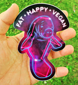 Fat Happy Vegan Space Manatee - Sticker