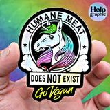 Vegan Unicorn - Holographic Sticker