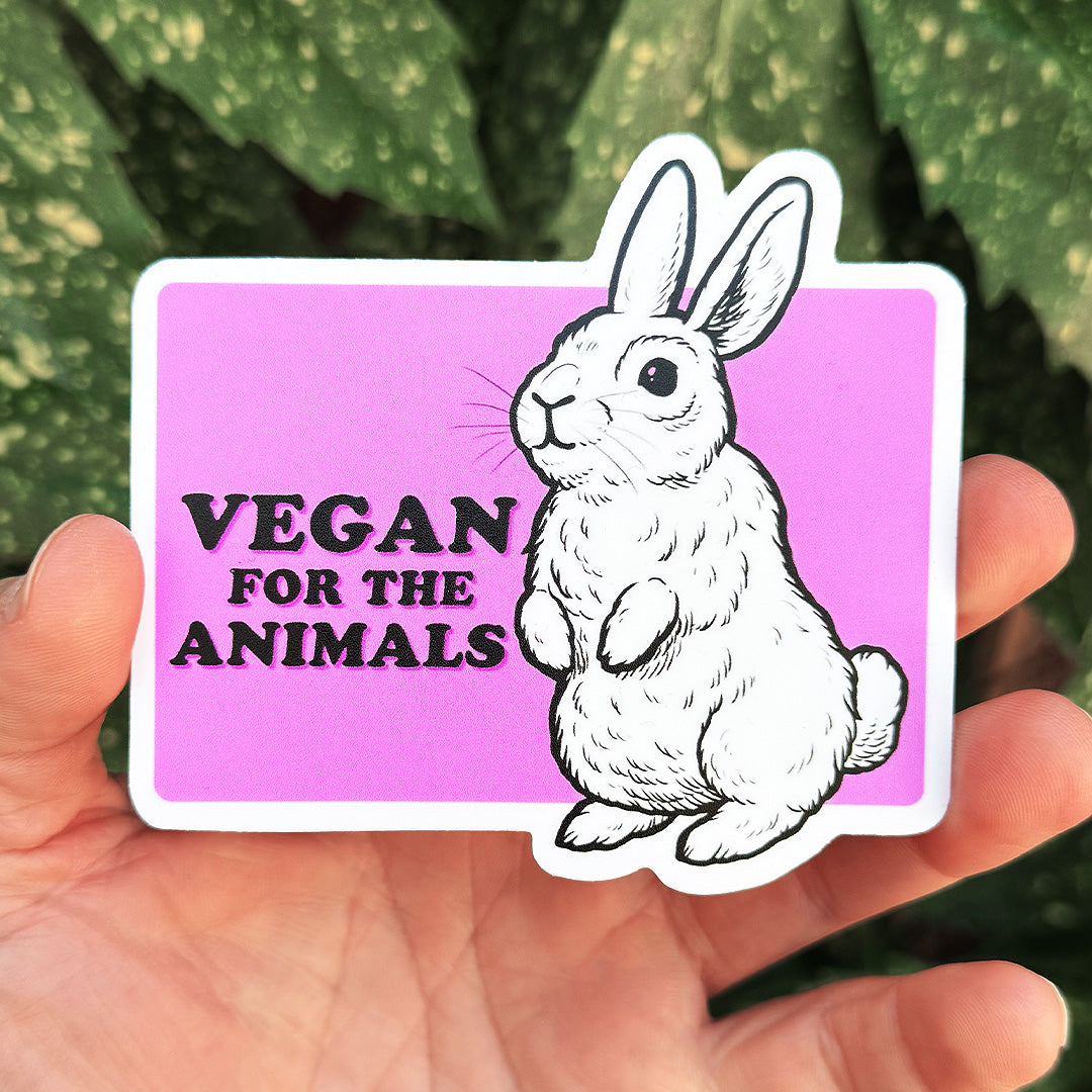 Vegan For The Animals Rabbit - Sticker – Compassion Co