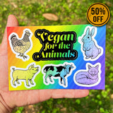 Vegan For The Animals - Sticker Sheet