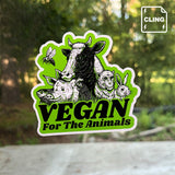 Vegan For The Animals - Static Cling