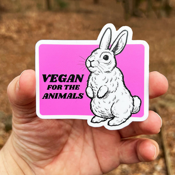 Vegan For The Animals Rabbit - Sticker