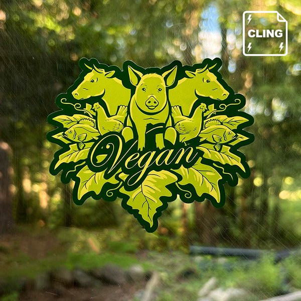 Vegan Logo - Static Cling