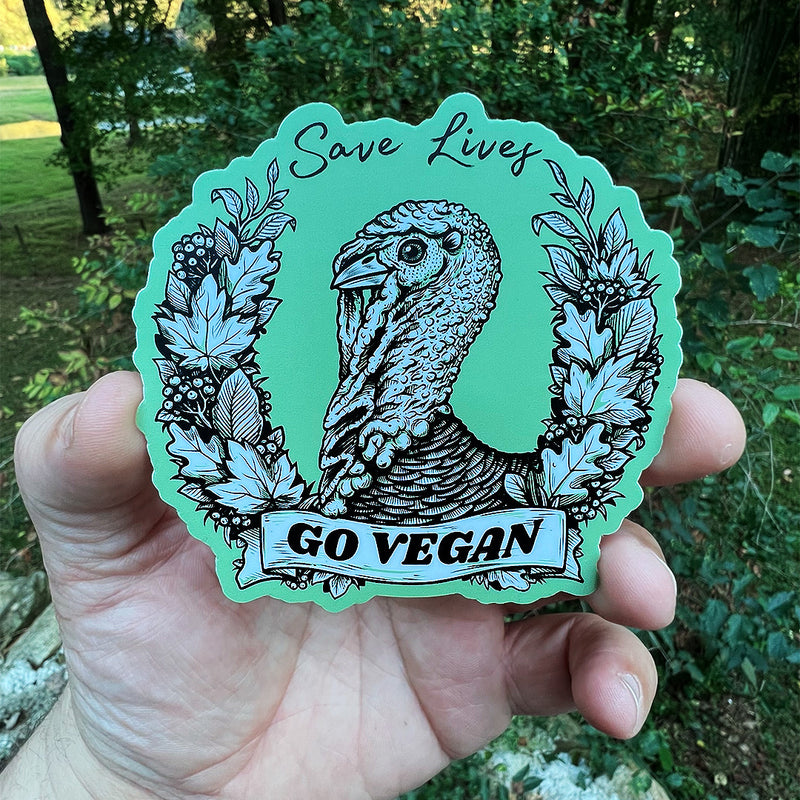 Save Lives, Go Vegan - Sticker
