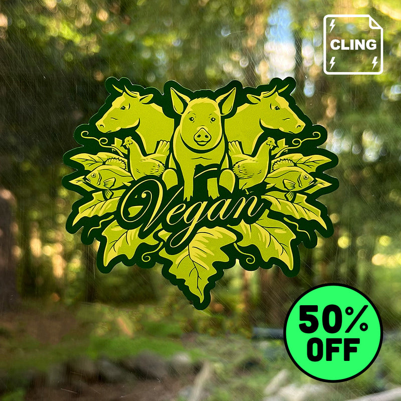 Vegan Logo - Static Cling